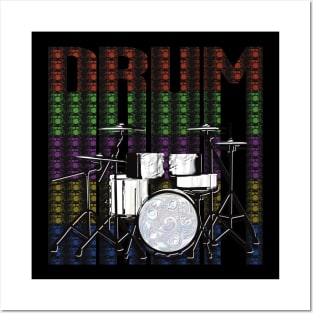 Drum Kit on drum pattern lettering Posters and Art